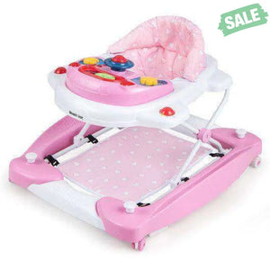 6 in 1 Foldable Baby Walker with Adjustable Height-Blue Baby Walkers