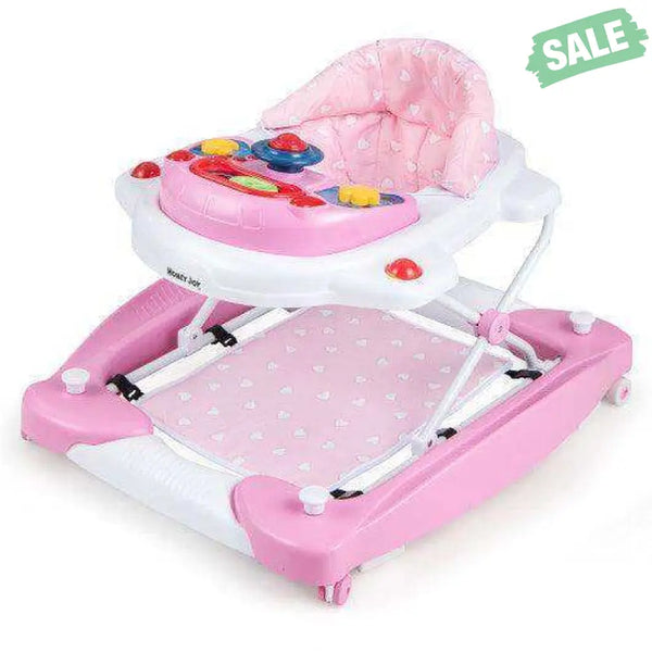 6 in 1 Foldable Baby Walker with Adjustable Height-Blue Baby Walkers