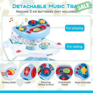 6 in 1 Foldable Baby Walker with Adjustable Height-Blue Blue Baby Walkers