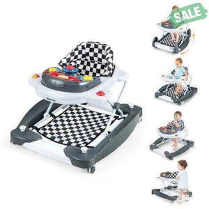 6 in 1 Foldable Baby Walker with Adjustable Height-Blue Baby Walkers