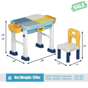 6-in-1 Kids Activity Table Set with Chair Kids Table & Chair Sets