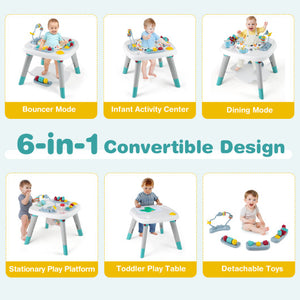 6-in-1 Baby Activity Center Infant Jumper Toddler Table