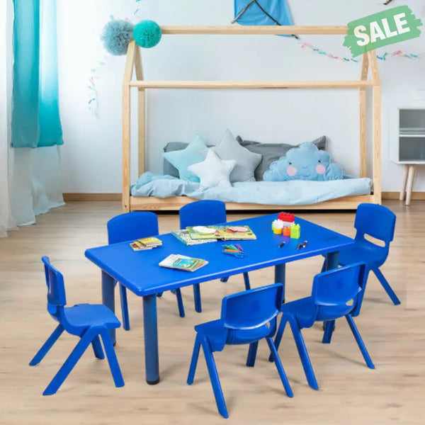 6-pack Kids Plastic Stackable Classroom Chairs-Red Kids Chairs & Seating