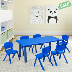6-pack Kids Plastic Stackable Classroom Chairs-Red Blue Kids Chairs & Seating