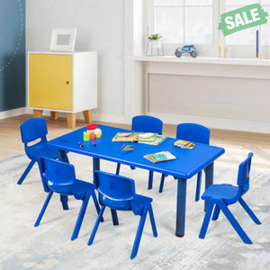 6-pack Kids Plastic Stackable Classroom Chairs-Red Kids Chairs & Seating