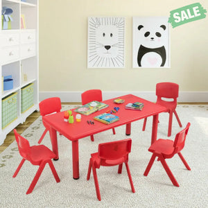 6-pack Kids Plastic Stackable Classroom Chairs-Red Red Kids Chairs & Seating