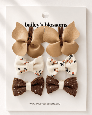 6-Piece Hair Clip Set - Brown Sugar