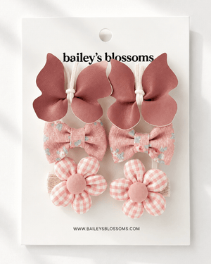 6-Piece Hair Clip Set -  Petal Pink