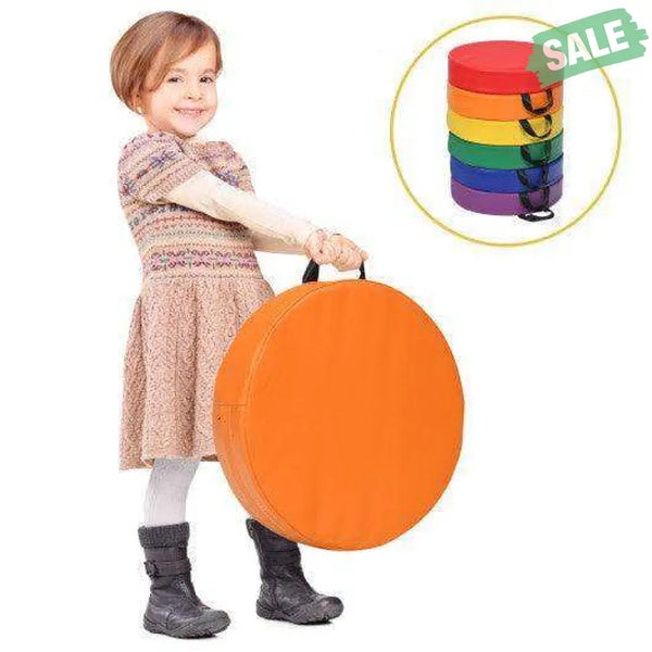 6 Pieces 15 Inch Round Toddler Floor Cushions for Kids-Multicolor Multicolor Kids Chairs & Seating
