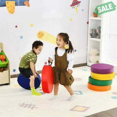 6 Pieces 15 Inch Round Toddler Floor Cushions for Kids-Multicolor Multicolor Kids Chairs & Seating