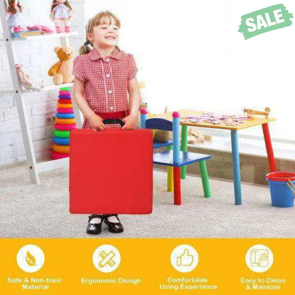 6 Pieces 15 Inches Square Toddler Floor Cushions Flexible Soft Foam Seating with Handles-Multicolor Blue Kids Chairs &
