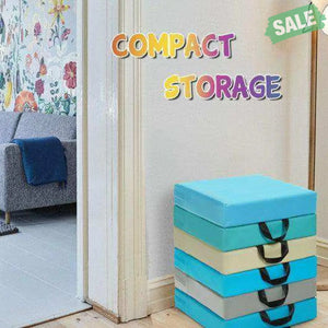 6 Pieces 15 Inches Square Toddler Floor Cushions Flexible Soft Foam Seating with Handles-Multicolor Blue Kids Chairs &