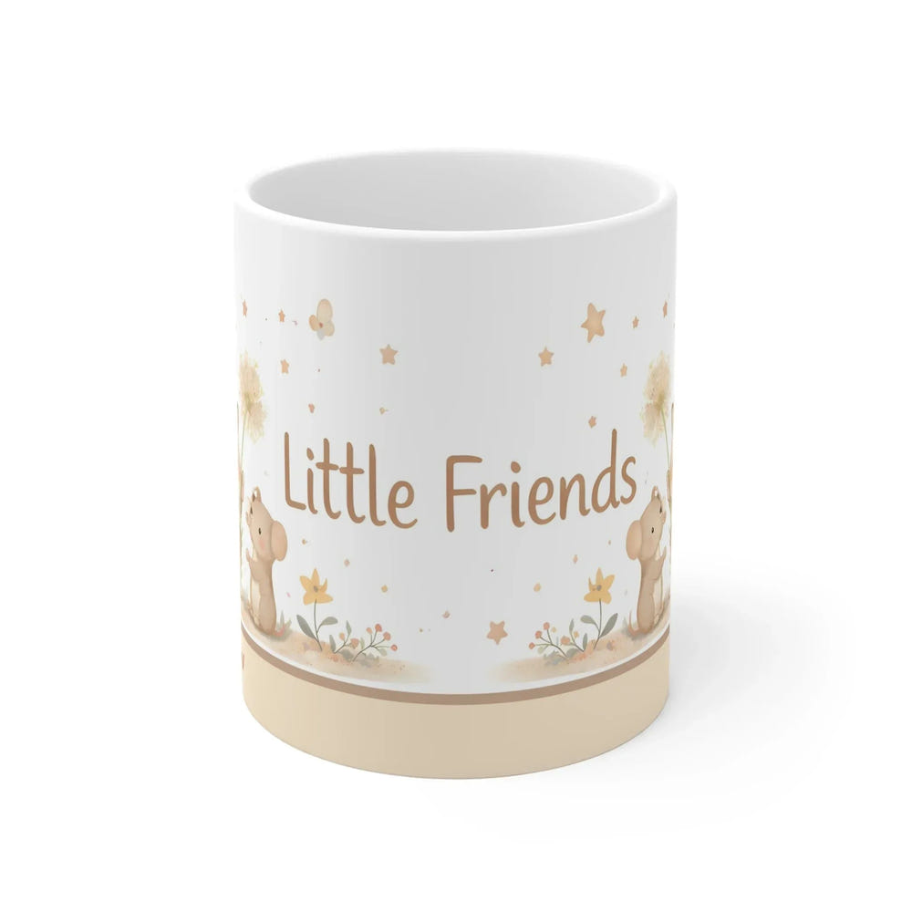 Little Friends Mug, Cute Woodland Animals Personalized Name Chocolate, Coffee Mug, Tea Cup — 11oz Mug
