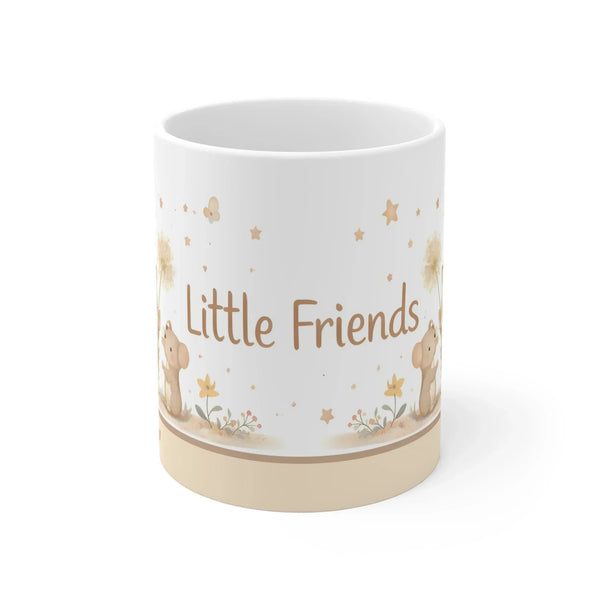 Little Friends Mug, Cute Woodland Animals Personalized Name Chocolate, Coffee Mug, Tea Cup — 11oz Mug