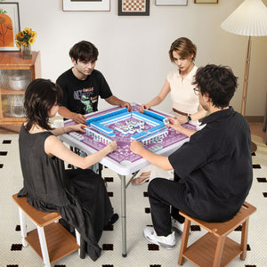 35 Inch 4 Player Game Card Folding Mahjong Table with Cup Holders