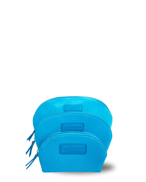 Sarah Wells PackSWell Neoprene Organizer Set of 3 – Washable Zipper Pouches for Pump Parts, Travel, Makeup, Snacks, Tech Cords & More