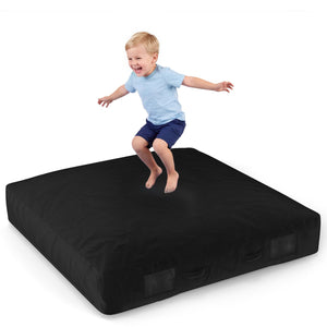60 Inch Crash Pad for Kids Sensory Foam Crash Mat with Velvet Cover-Black