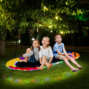 60 Inches Saucer Swing with LED Lights for Kids and Adults
