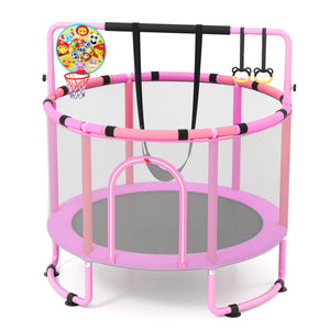 6-in-1 Kids Toddler Trampoline with Gymnastics Bar