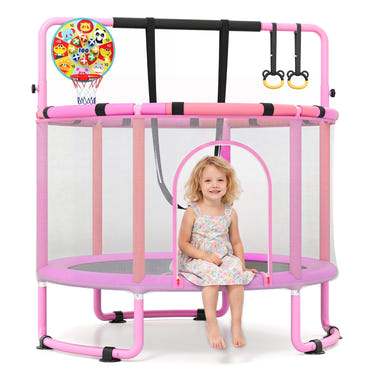 6-in-1 Kids Toddler Trampoline with Gymnastics Bar