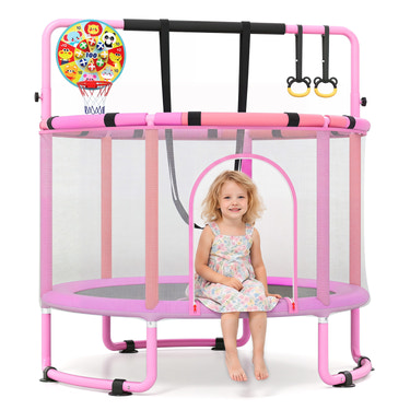 6-in-1 Kids Toddler Trampoline with Gymnastics Bar