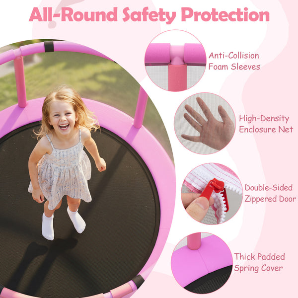 6-in-1 Kids Toddler Trampoline with Gymnastics Bar