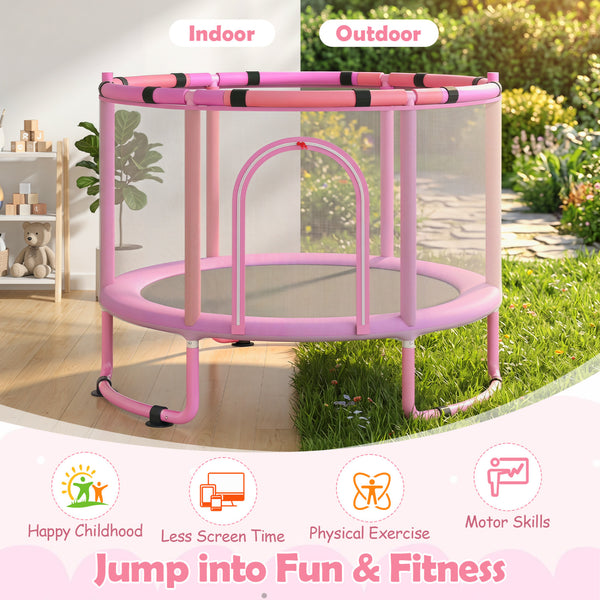 6-in-1 Kids Toddler Trampoline with Gymnastics Bar