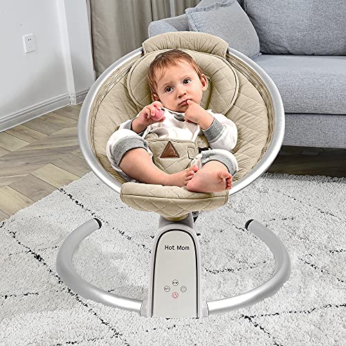 Electric Cotton Baby Bouncer for Newborns and Infants - Bluetooth-Enabled Automatic Swing, Built-In Music Speaker, Adjustable Seat Angle with LED Touch Screen