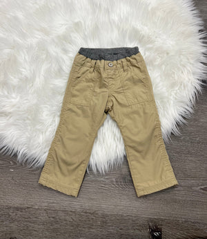 BitzKids Khaki Fleece Lined Pants for babies, soft and cozy for comfort and warmth. Perfect for chilly days.