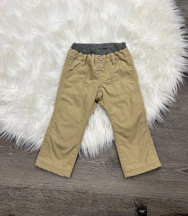BitzKids Khaki Fleece Lined Pants for babies, soft and cozy for comfort and warmth. Perfect for chilly days.