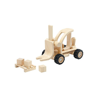 Colorful toy forklift for imaginative pretend play, perfect for little builders and creative playtime adventures.