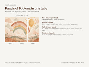 Watercolor Rainbow Sunshine Clouds Wall Mural, image 7
