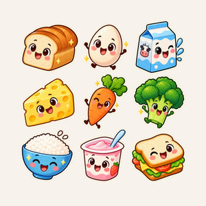 Cute Food Wall Decals, Set of 9, First Words Stickers, image 3