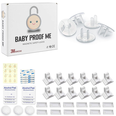 Baby Proof Me | "Click & Cover" Safety Kit – 12 Magnetic Safety Locks & 24 Outlet Plug Covers For Child Safety