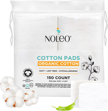 NOLEO Organic Cotton Pads - Large 3.54"x3.54" - MOOGCO Baby