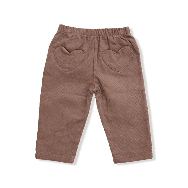 Chocolate Malt - Cord Pant with Heart Pockets