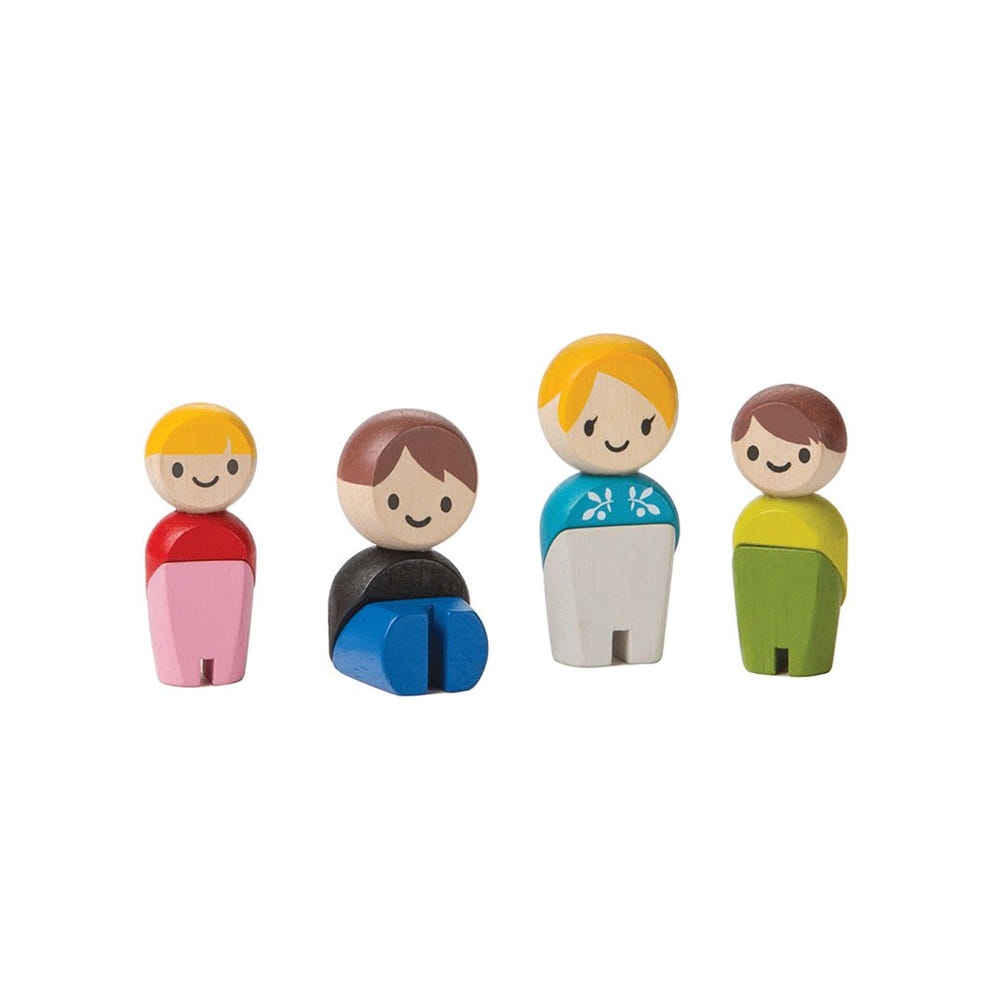 Light skin tone family figurines for imaginative and pretend play, perfect for fostering creativity in children.