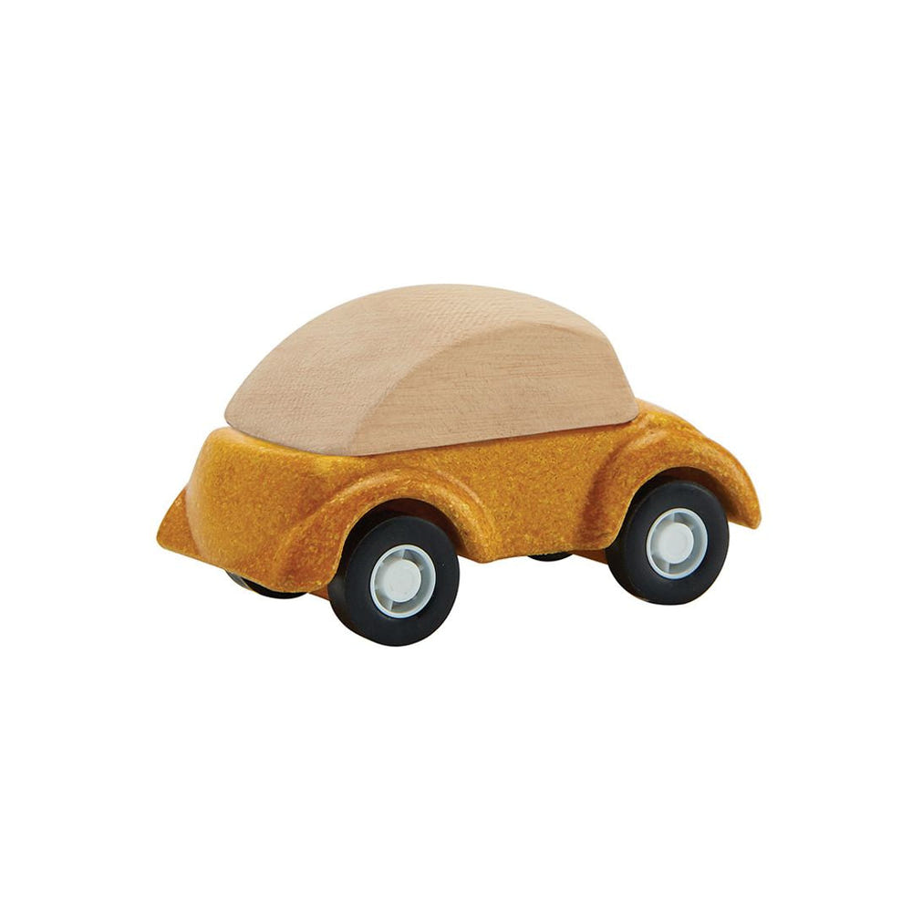 Bright yellow toy car for babies, perfect for playtime and entertainment.