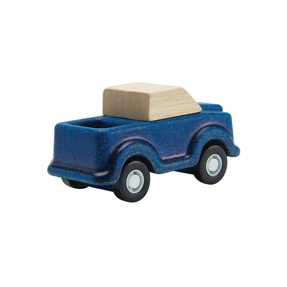 Blue truck toy for imaginative play, perfect for toddlers and preschoolers. Ideal for pretend play adventures.