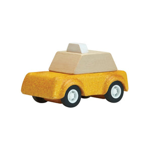 Yellow taxicab toy for babies, perfect for imaginative play and entertainment.