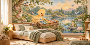 Watercolor Duckling Xylophone Wall Mural, image 2