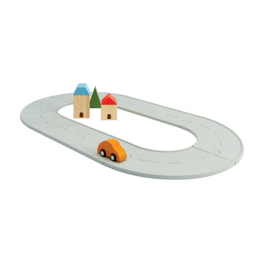 Small Rubber Road & Rail Set for toddlers, perfect for imaginative play and developing motor skills.