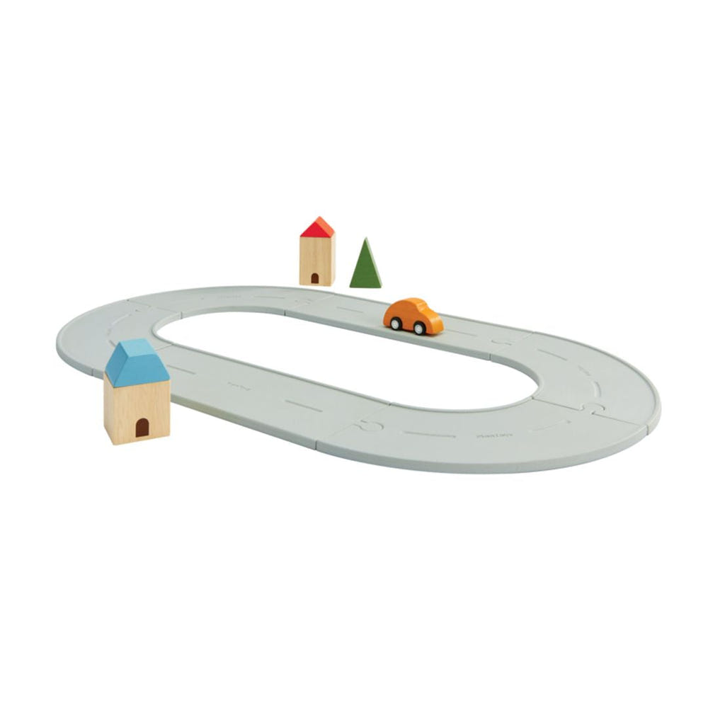 Small Rubber Road & Rail Set for toddlers, perfect for imaginative play and developing motor skills.