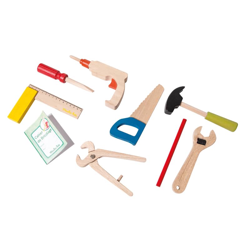 "Handyman Tool Set Suitcase by Moulin Roty - The Big Family, perfect for imaginative play and adventures."