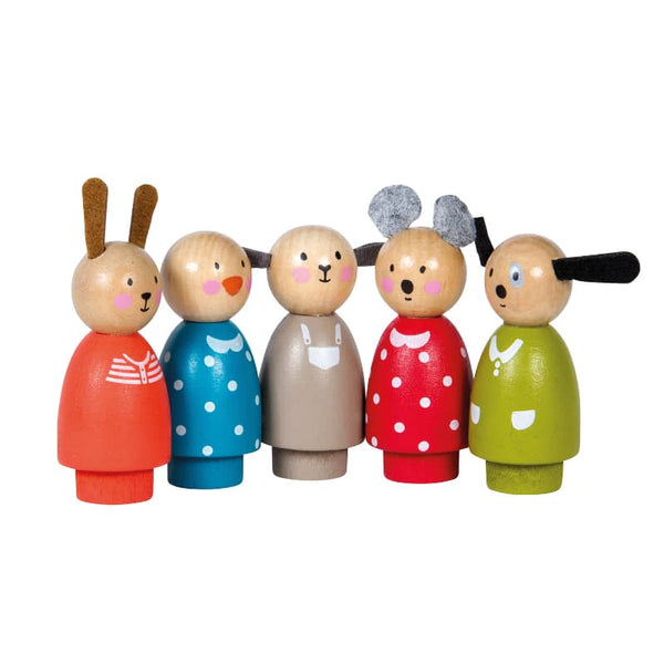 Assorted Wooden Characters - Playhouse The Big Family - Moulin Roty