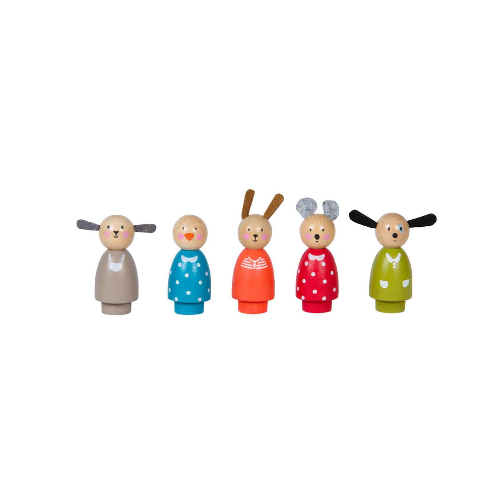 Assorted Wooden Characters - Playhouse The Big Family - Moulin Roty