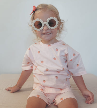 Organic Cotton Strawberry Print Shorts Set