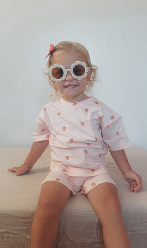 Organic Cotton Strawberry Print Shorts Set