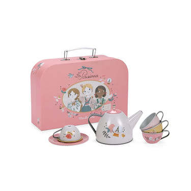 New Tea Party Metal Set The Parisiennes suitcase for kids, perfect for imaginative play and adventures.