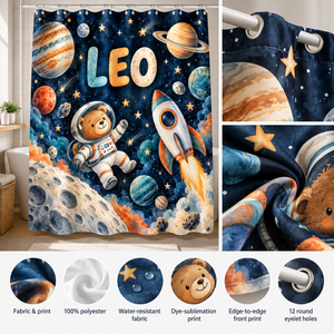 Fabric details: 100% polyester, water-resistant, dye-sublimation print, 12 round eyelet holes